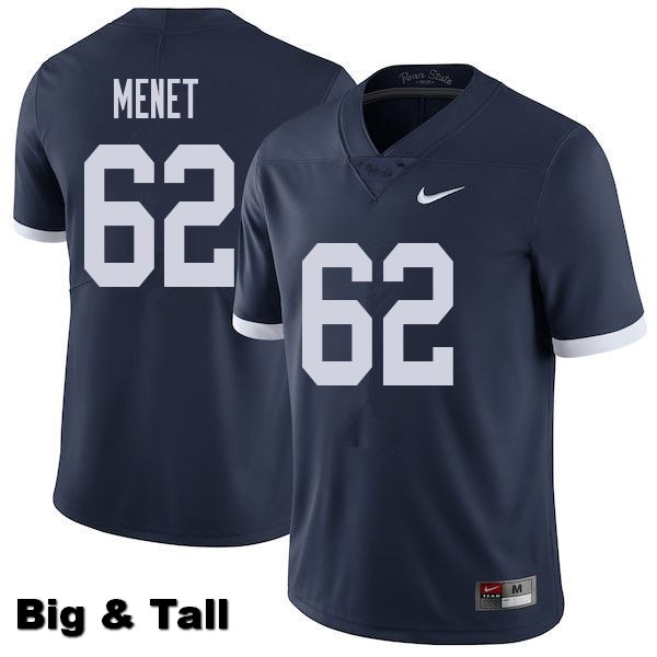 NCAA Nike Men's Penn State Nittany Lions Michal Menet #62 College Football Authentic Throwback Big & Tall Navy Stitched Jersey WLA5798CP